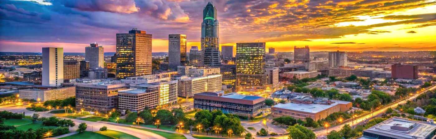 colorful downtown omaha, ne